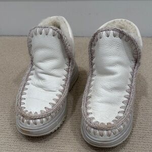 Mou white ankle boots